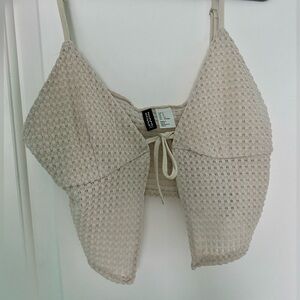 H&M Cream Tie Tank Top